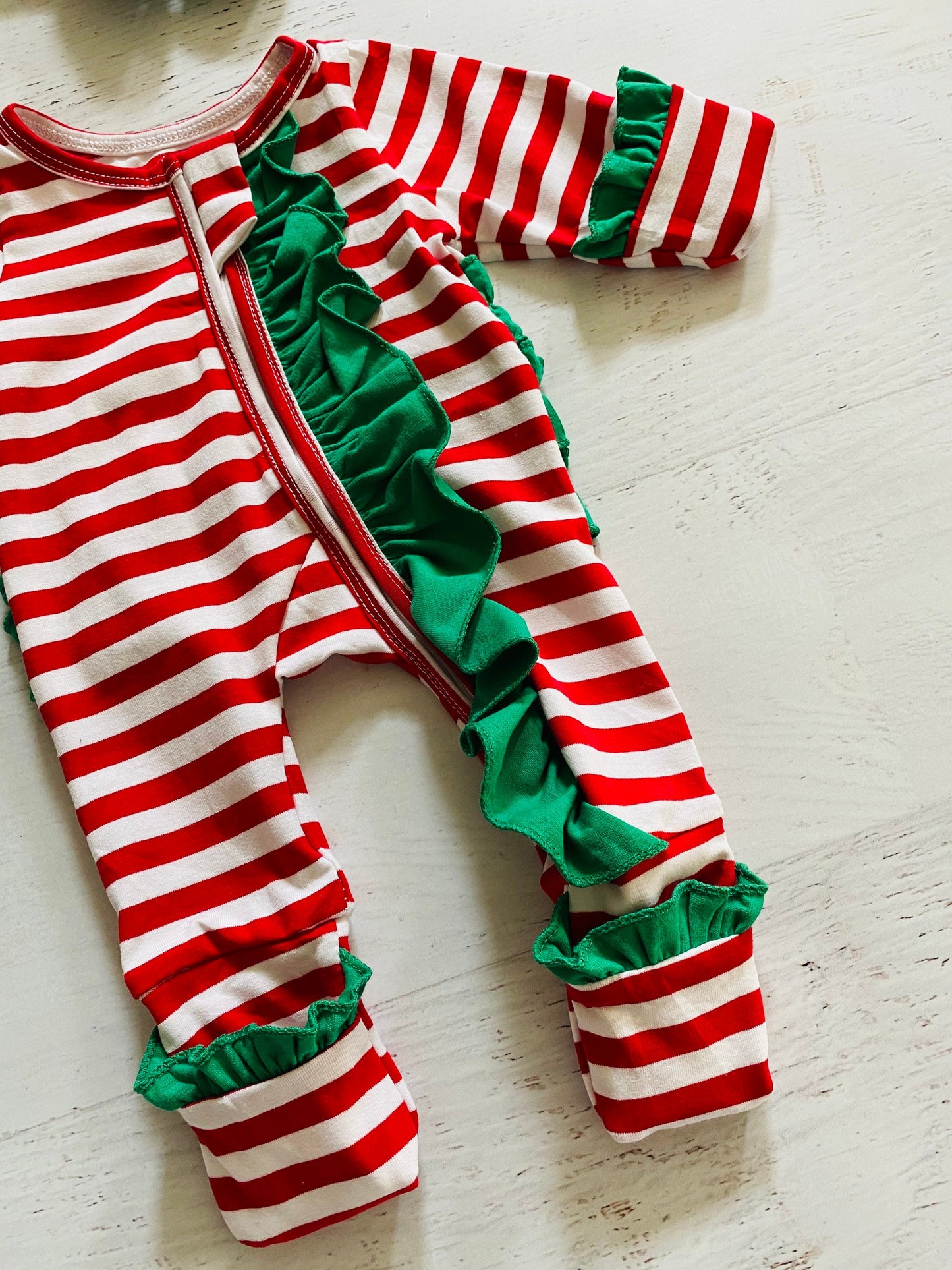 Baby girl Christmas footies romper