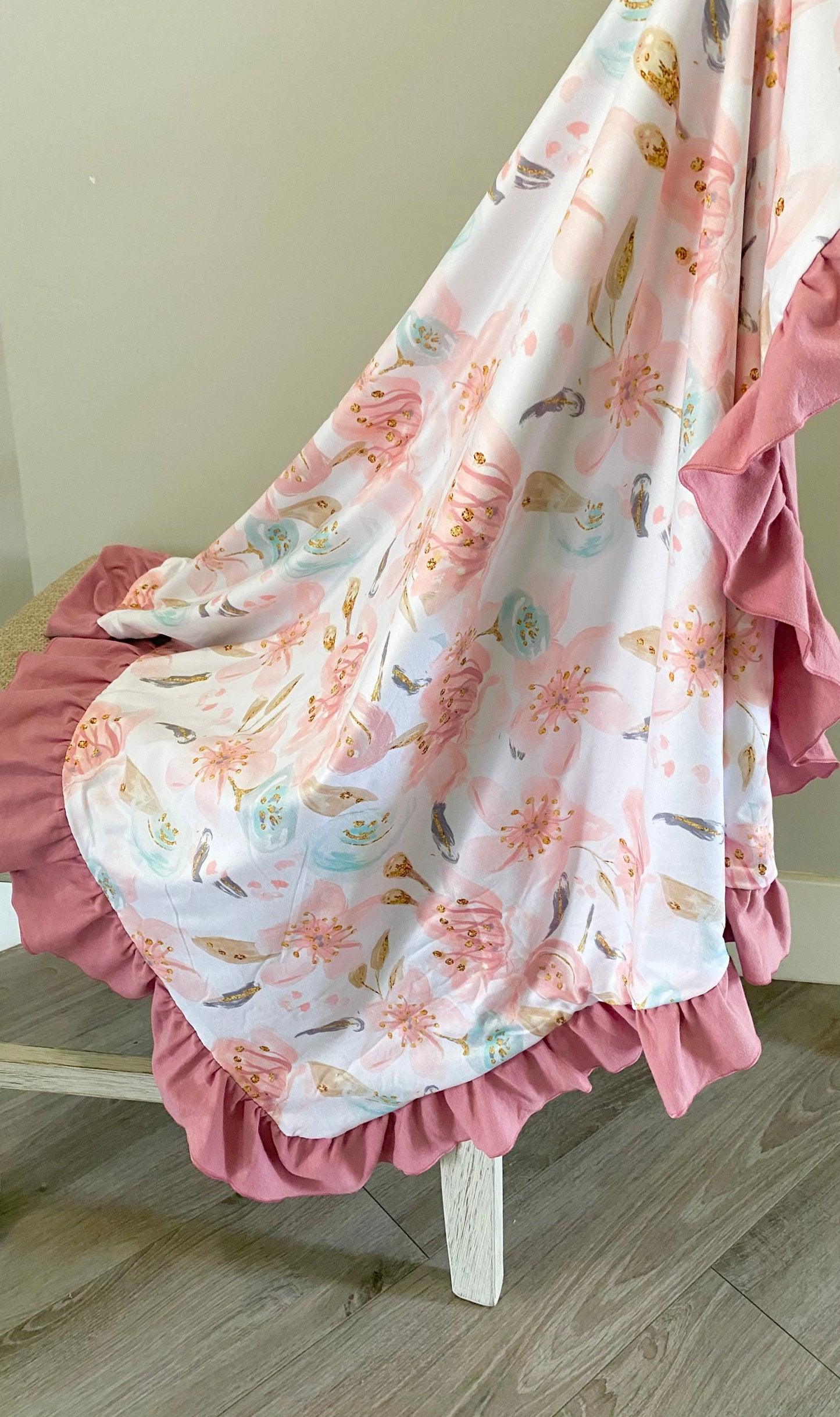 Mauve floral blanket