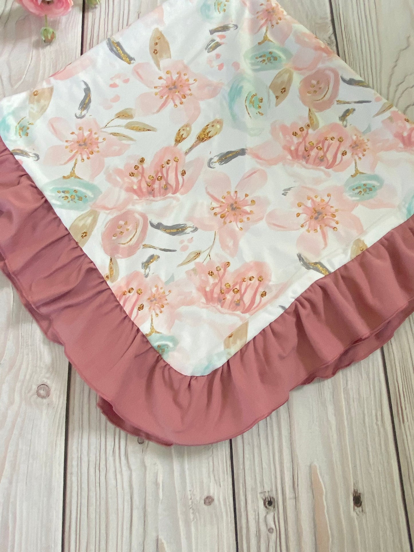 mauve floral blanket