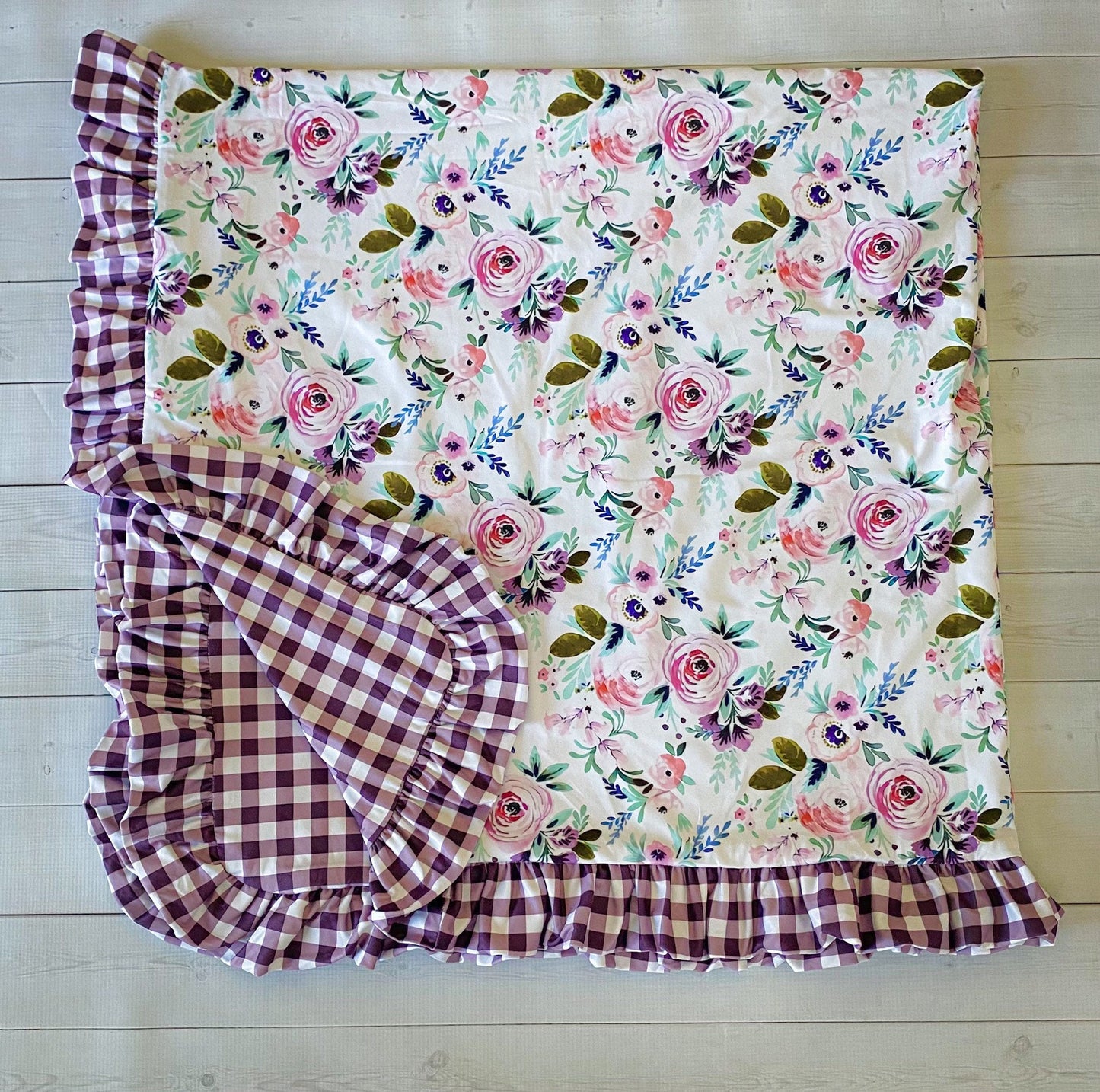 Plum floral Blanket