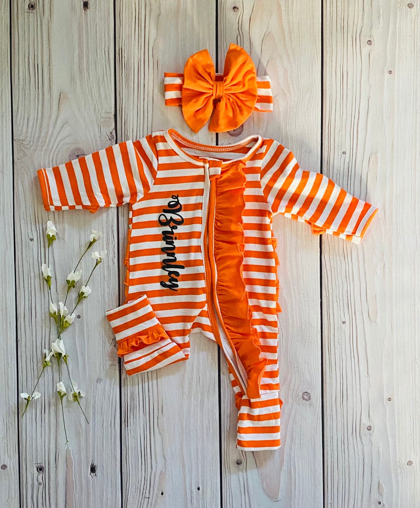 orange striped footies