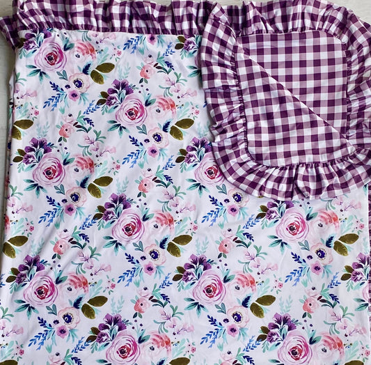 Plum floral Blanket