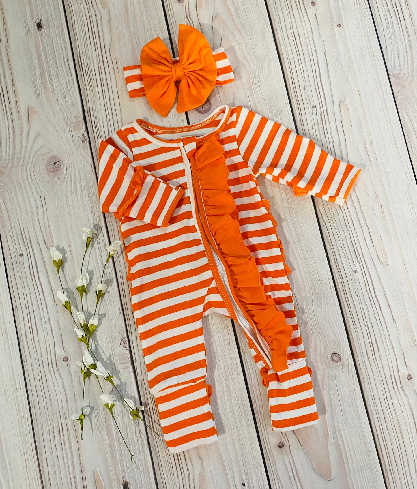 orange striped footies