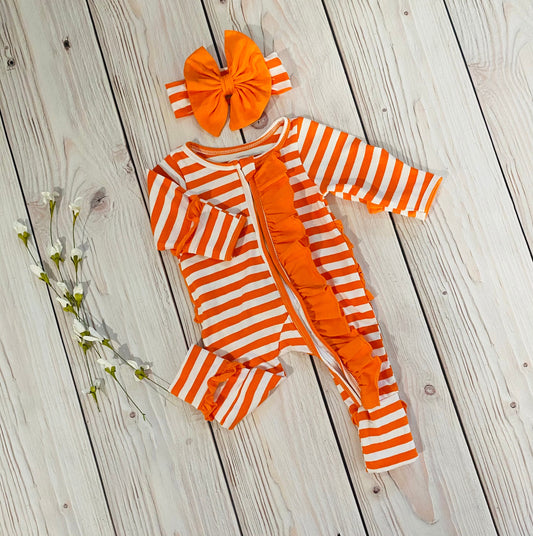 orange striped footies