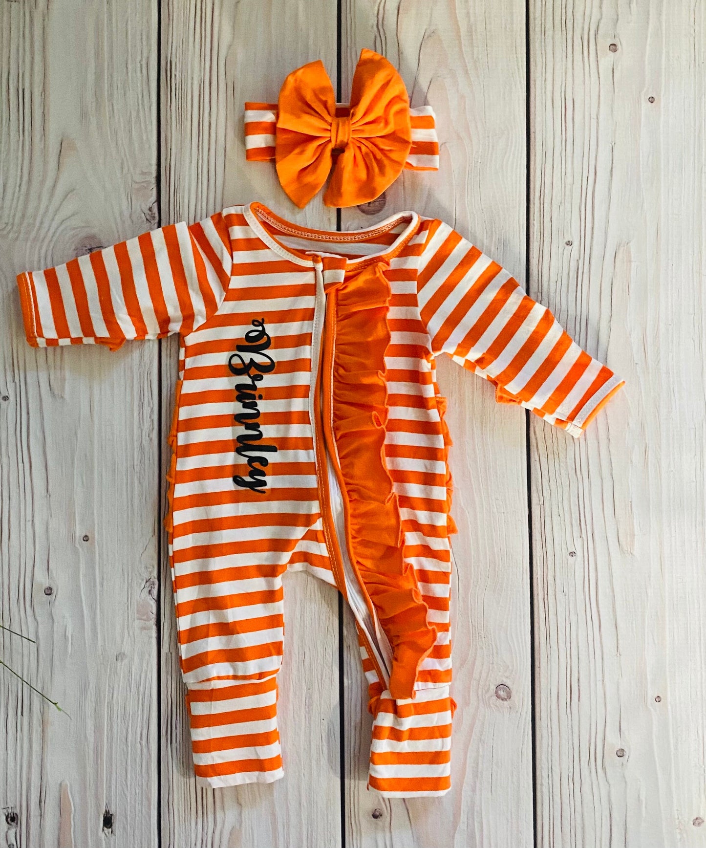 orange striped footies