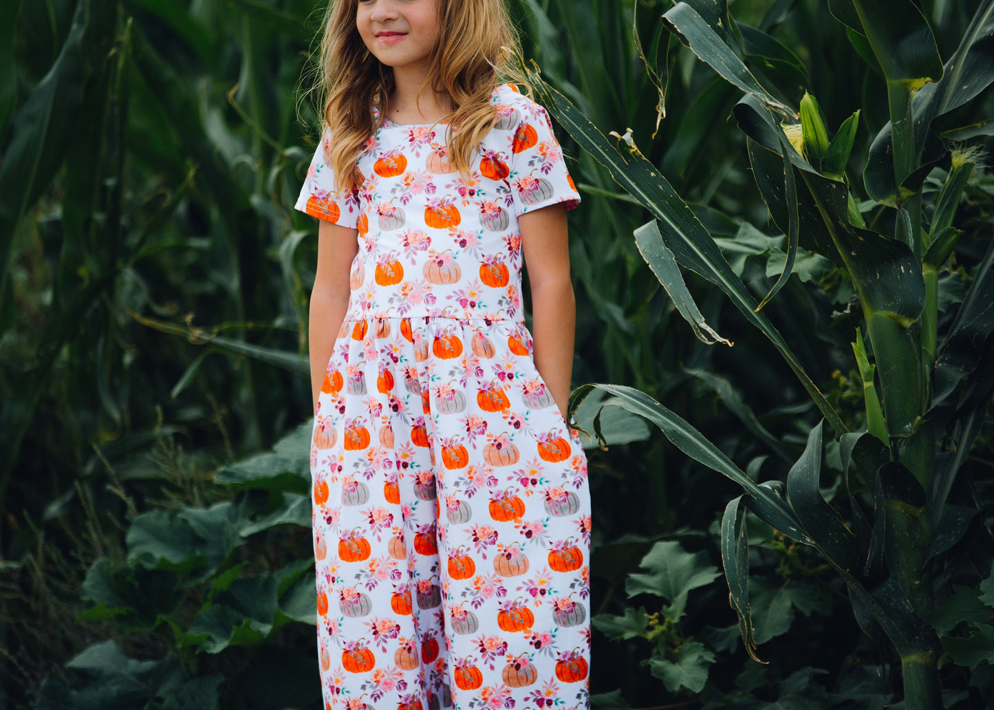 Girls pumpkin romper