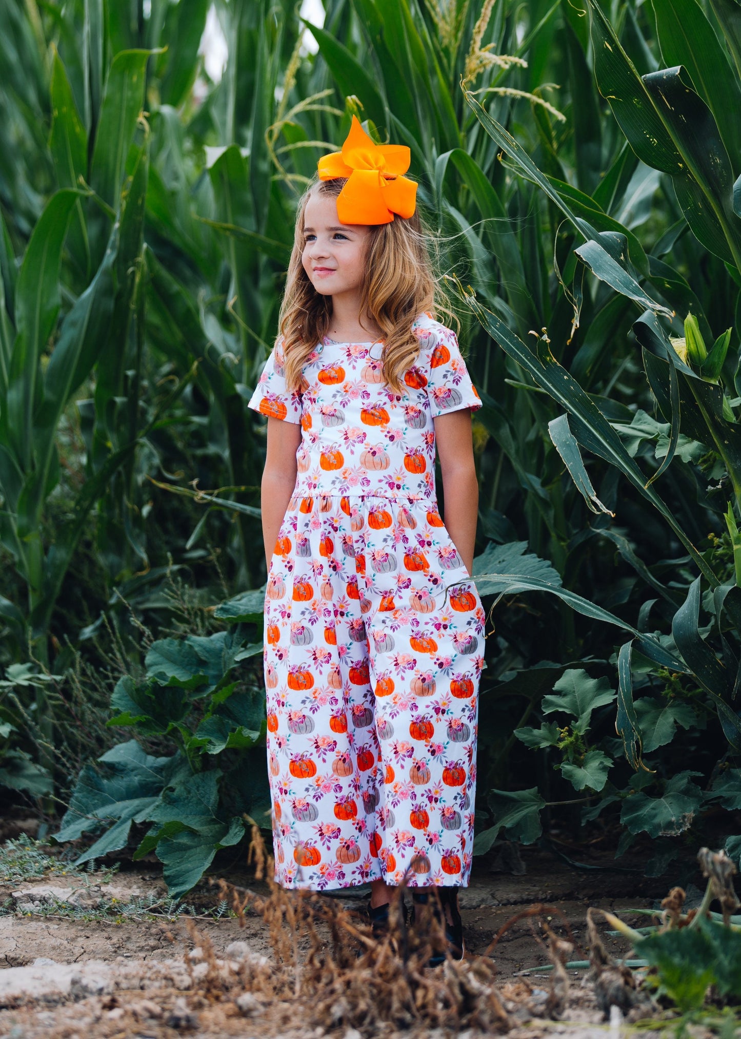 Girls pumpkin romper