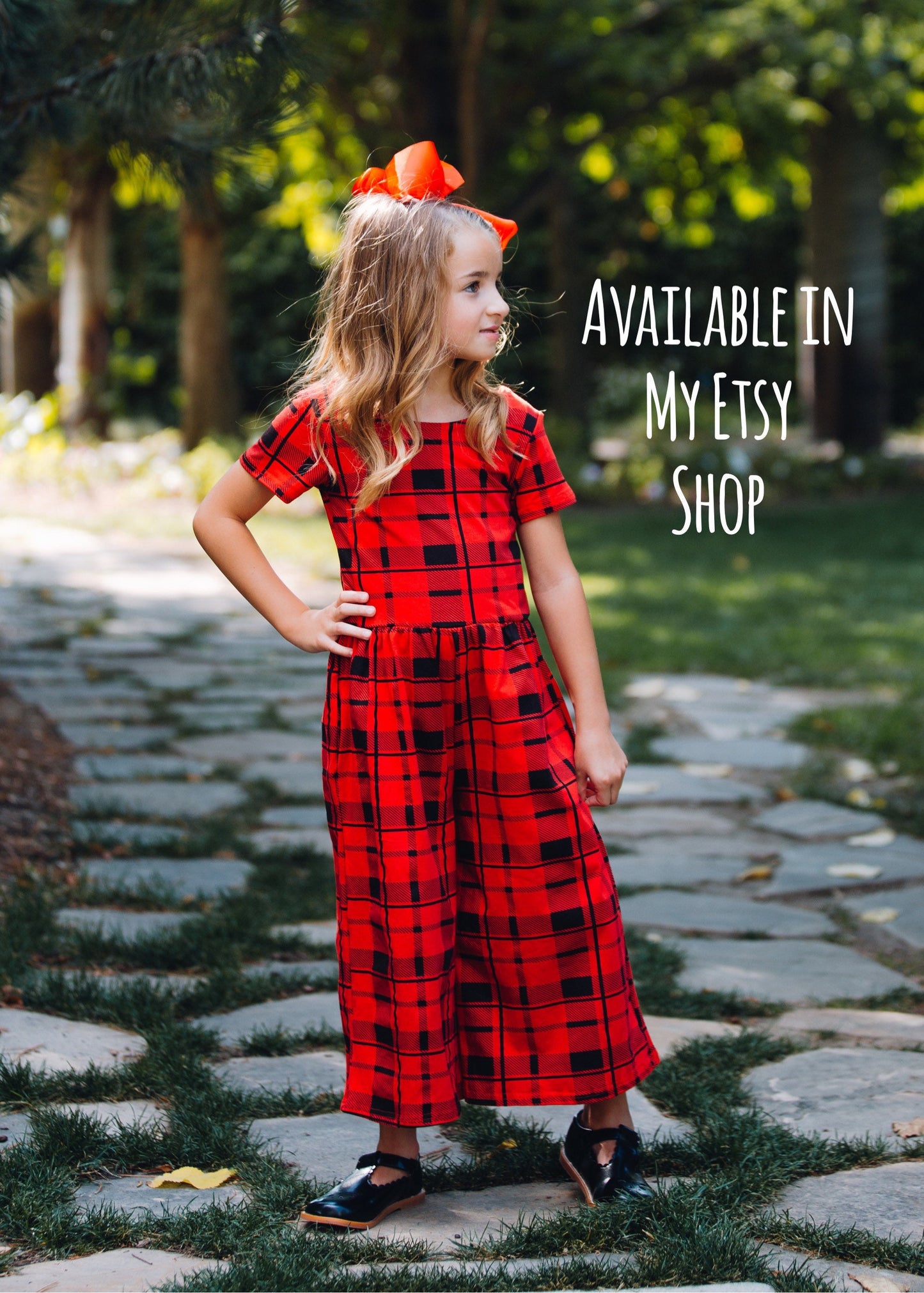 Girls Christmas dress, red plaid dress, red checkered dress, holiday pinafore dress, girls ruffled boutique dress, toddler Christmas dress,