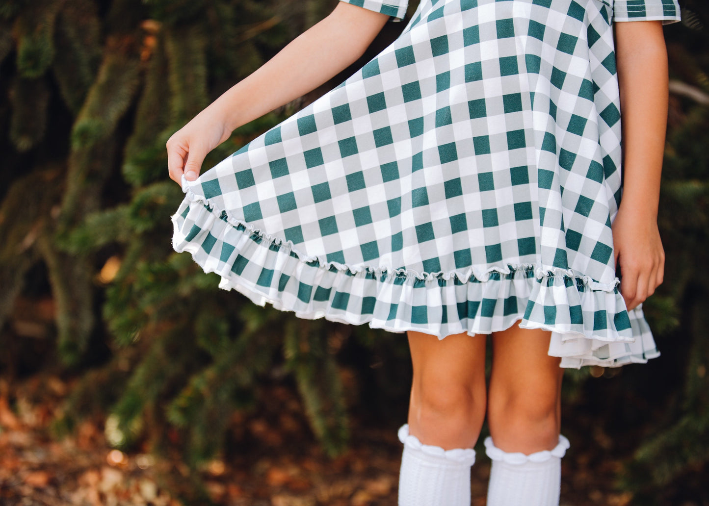 Green plaid Christmas dress, Christmas plaid dress, Green plaid holiday dress, Christmas dress, Christmas twirl dress, ruffled dress