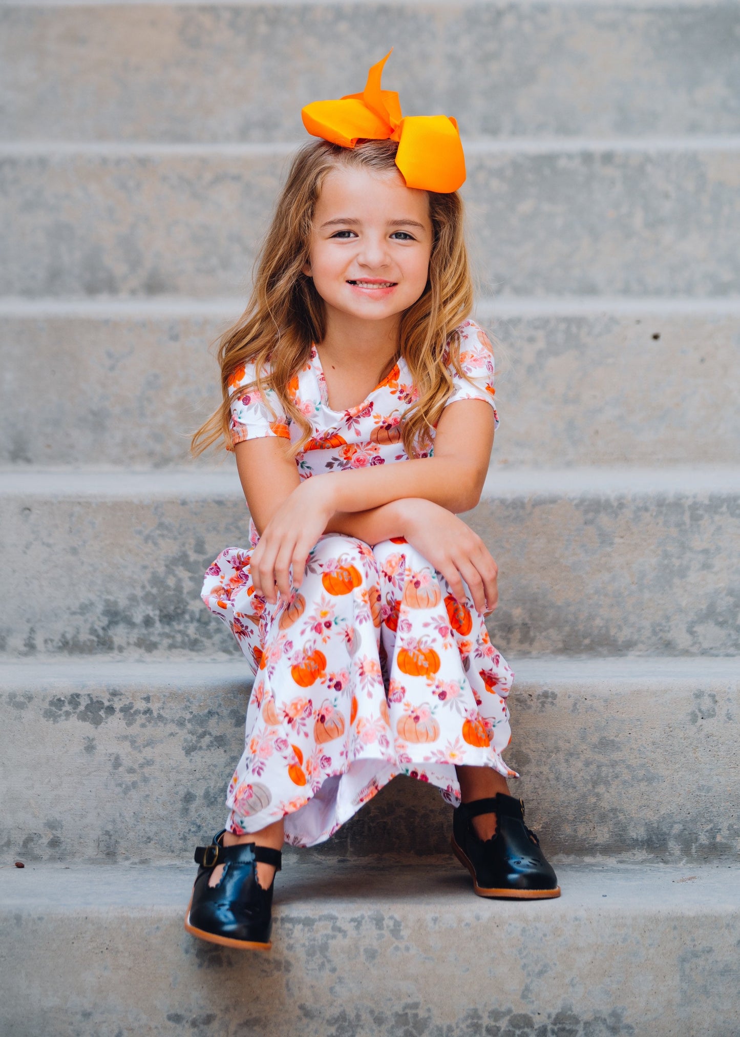 Girls pumpkin romper