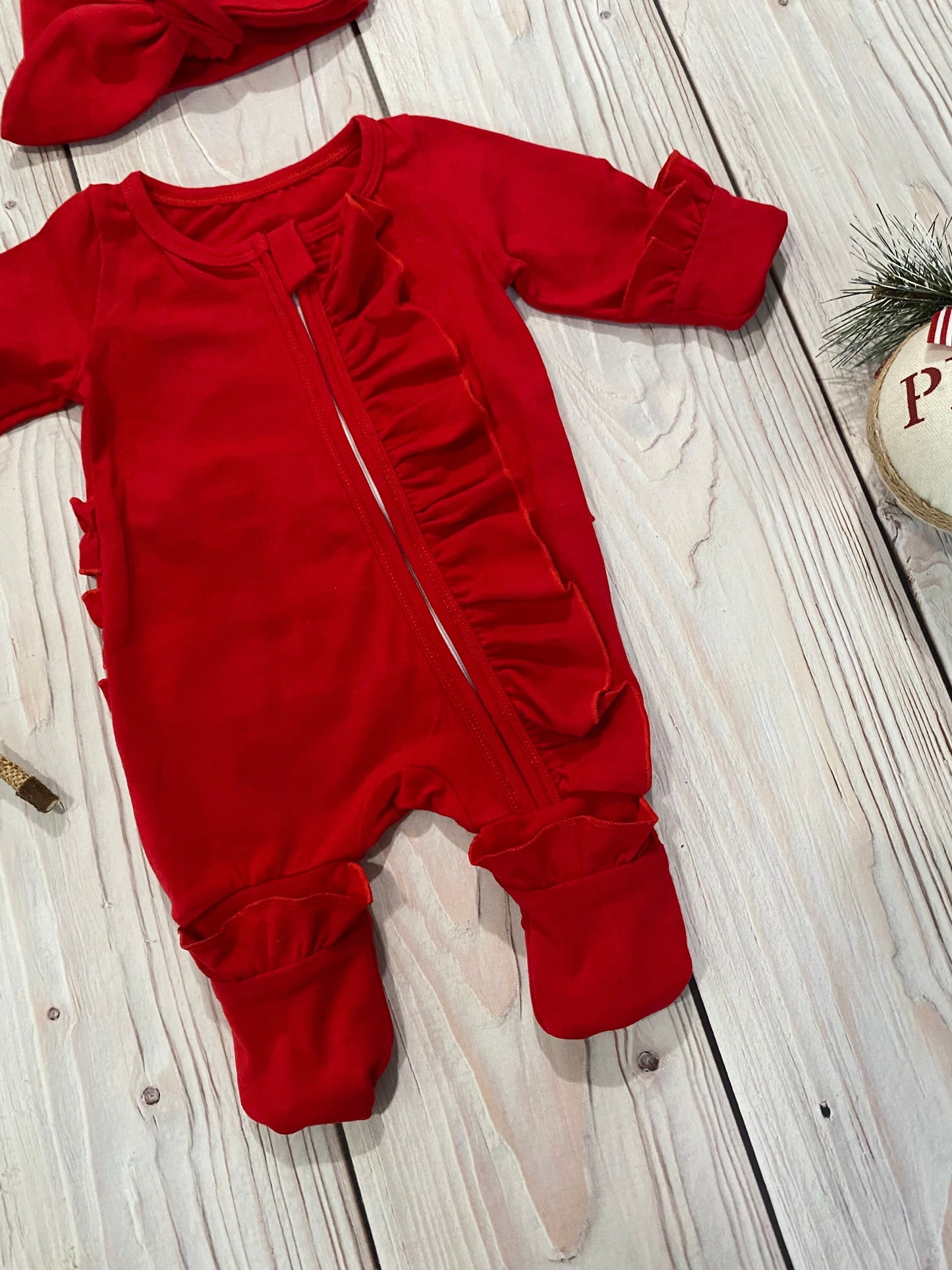 Baby girl Red Footies