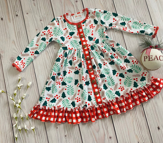 christmas holly berry dress