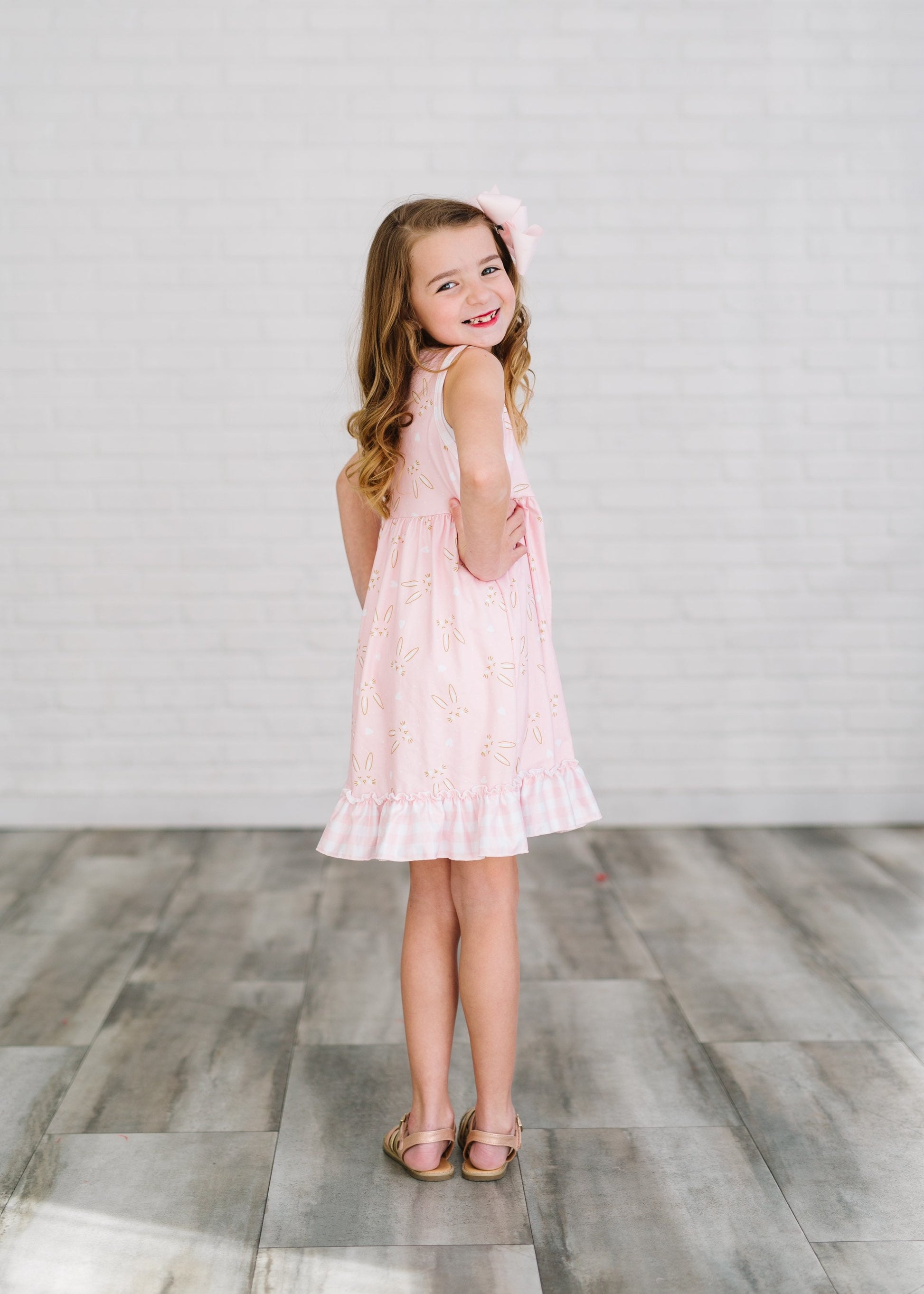 Girls pink Easter dress, Easter bunny dress, bunny dress, peachy pink little mizz fashionist Girls pink Easter dress, Easter bunny dress, bunny dress, peachy pink little mizz fashionist
