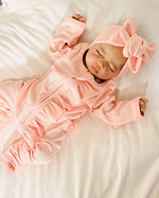 Organic Pink Footie romper