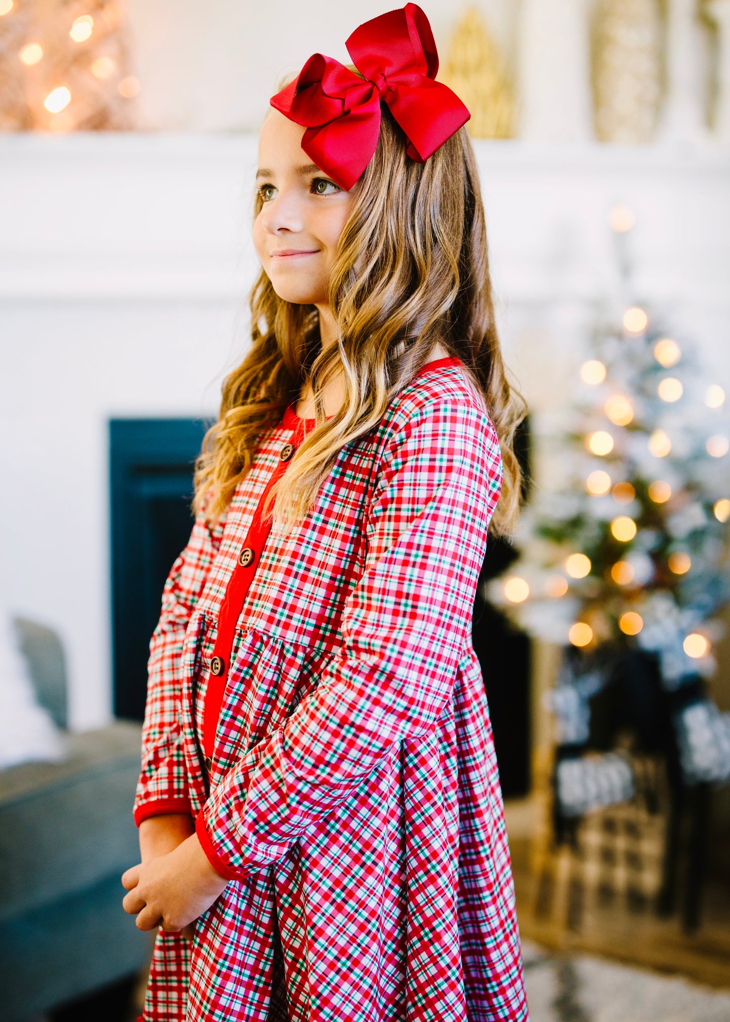 Pre order Christmas plaid dress