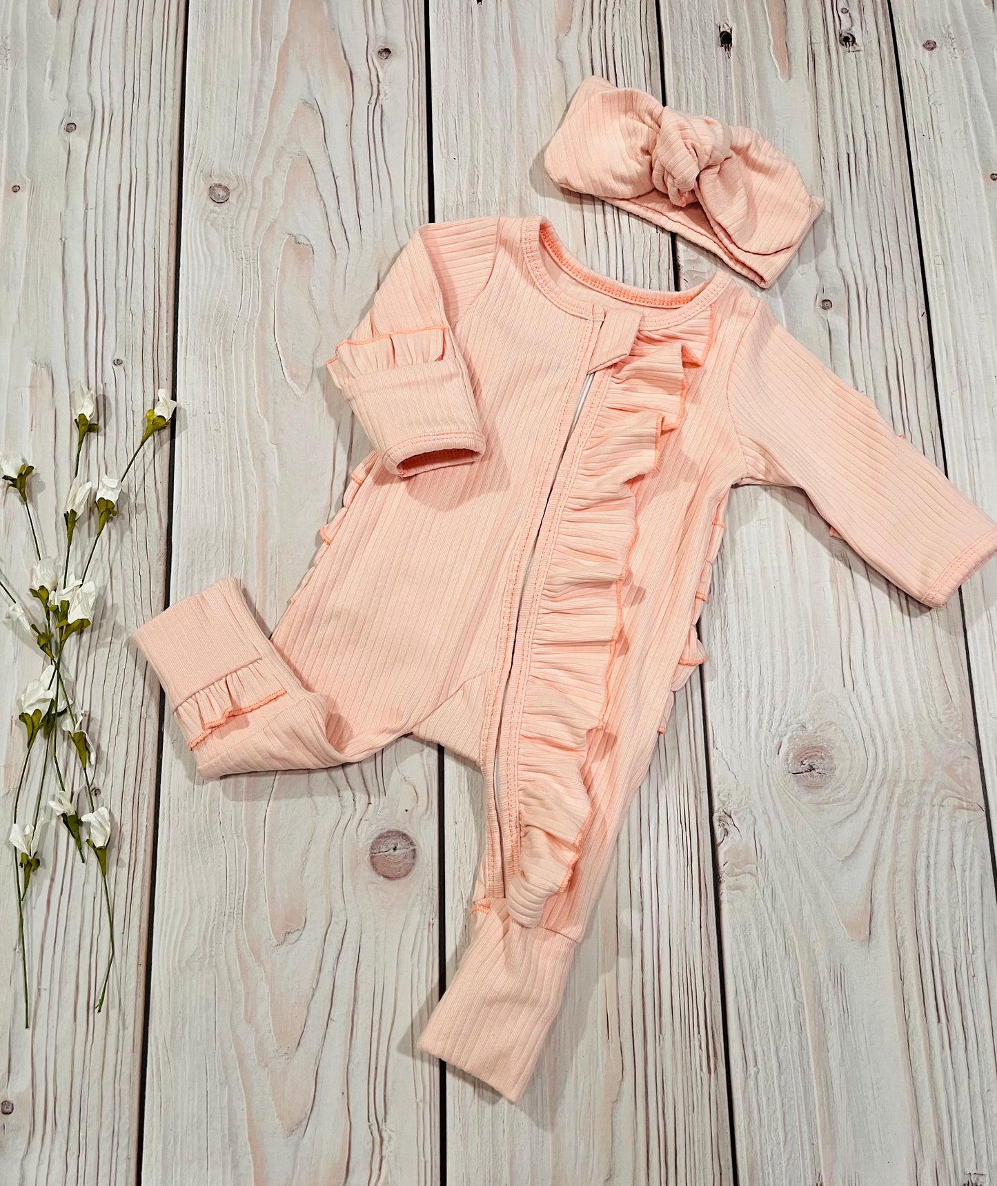 Organic Pink Footie romper