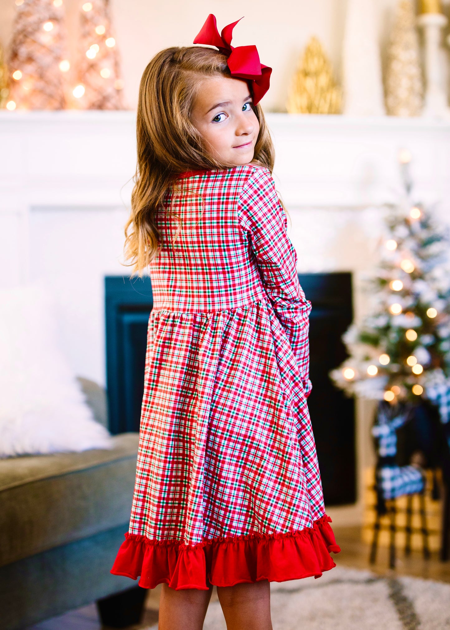 Pre order Christmas plaid dress